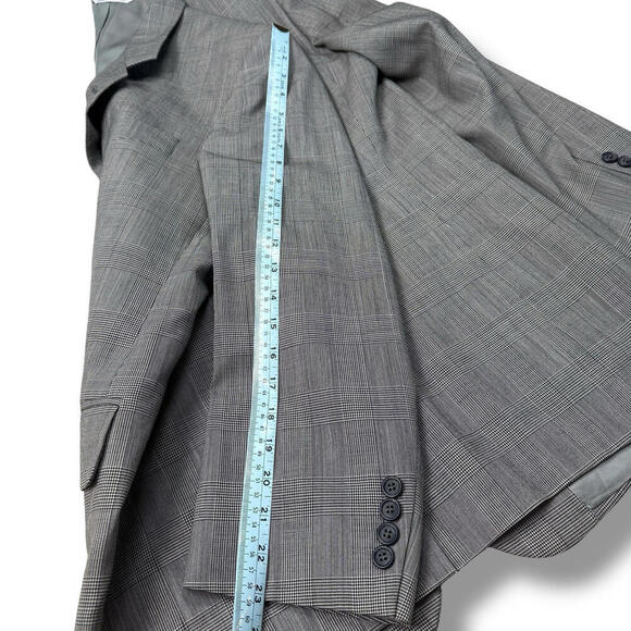 Samuelsohn Harry Rosen Plaid 100% Wool Suit 2-Piece 43R-37” Gray Classic Fit VTG - Picture 13 of 15